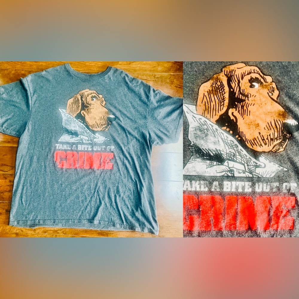 Vtg.Scruff McGruff The Crime Dog Take a Bite Out Of Crime Tee Mens Size 2X*~Rare